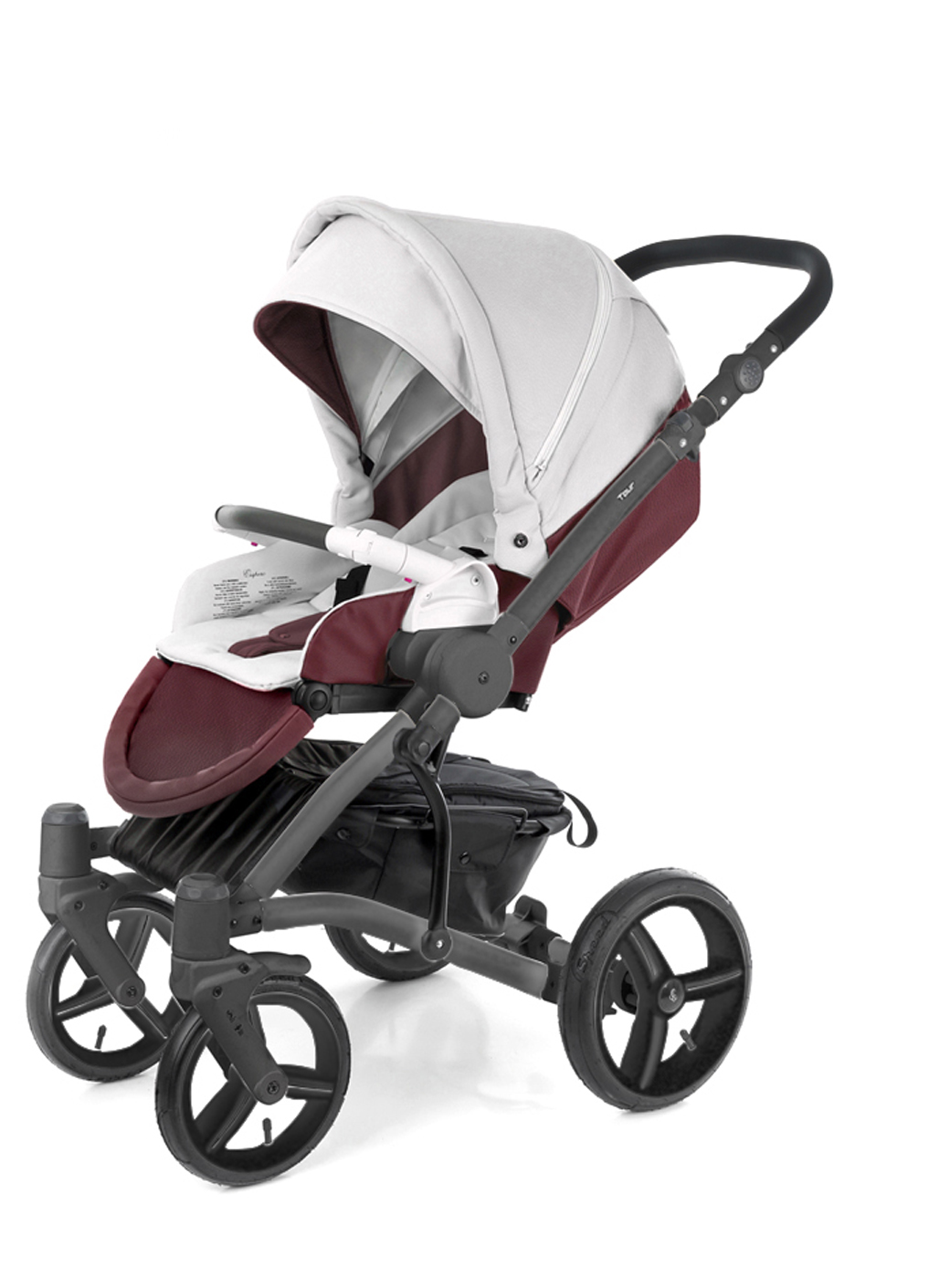 Прогулочная коляска Esspero Tour Leatherette (шасси Black) Maroon leatherette