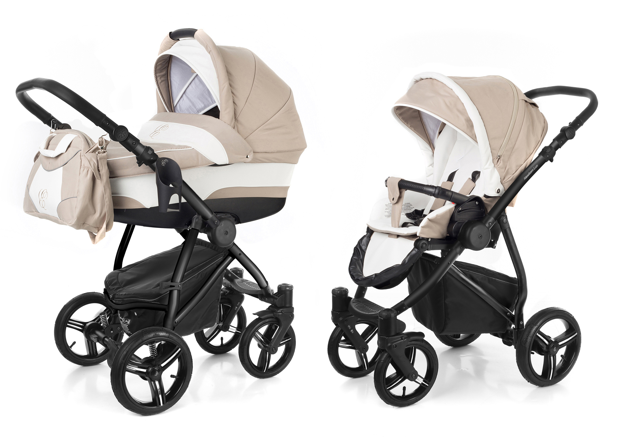 Коляска 2 в 1 Esspero Newborn Lux (шасси Black) Khakki Lux