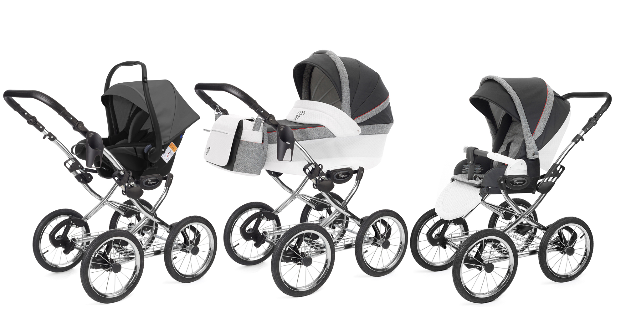 Коляска 3 в 1 Esspero Grand Classic (шасси Chrome) Royal Grey