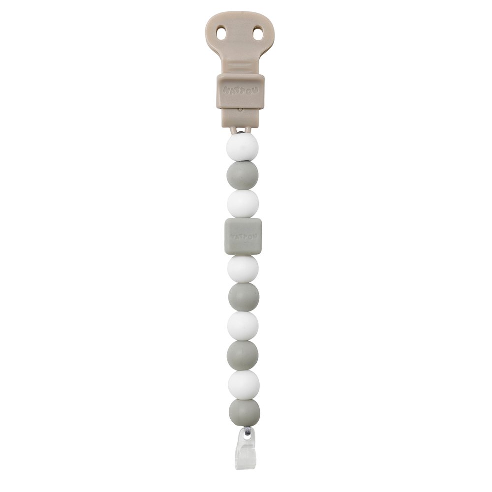 Держатель для соски Nattou Pacifinder Lapidou grey-white 879323