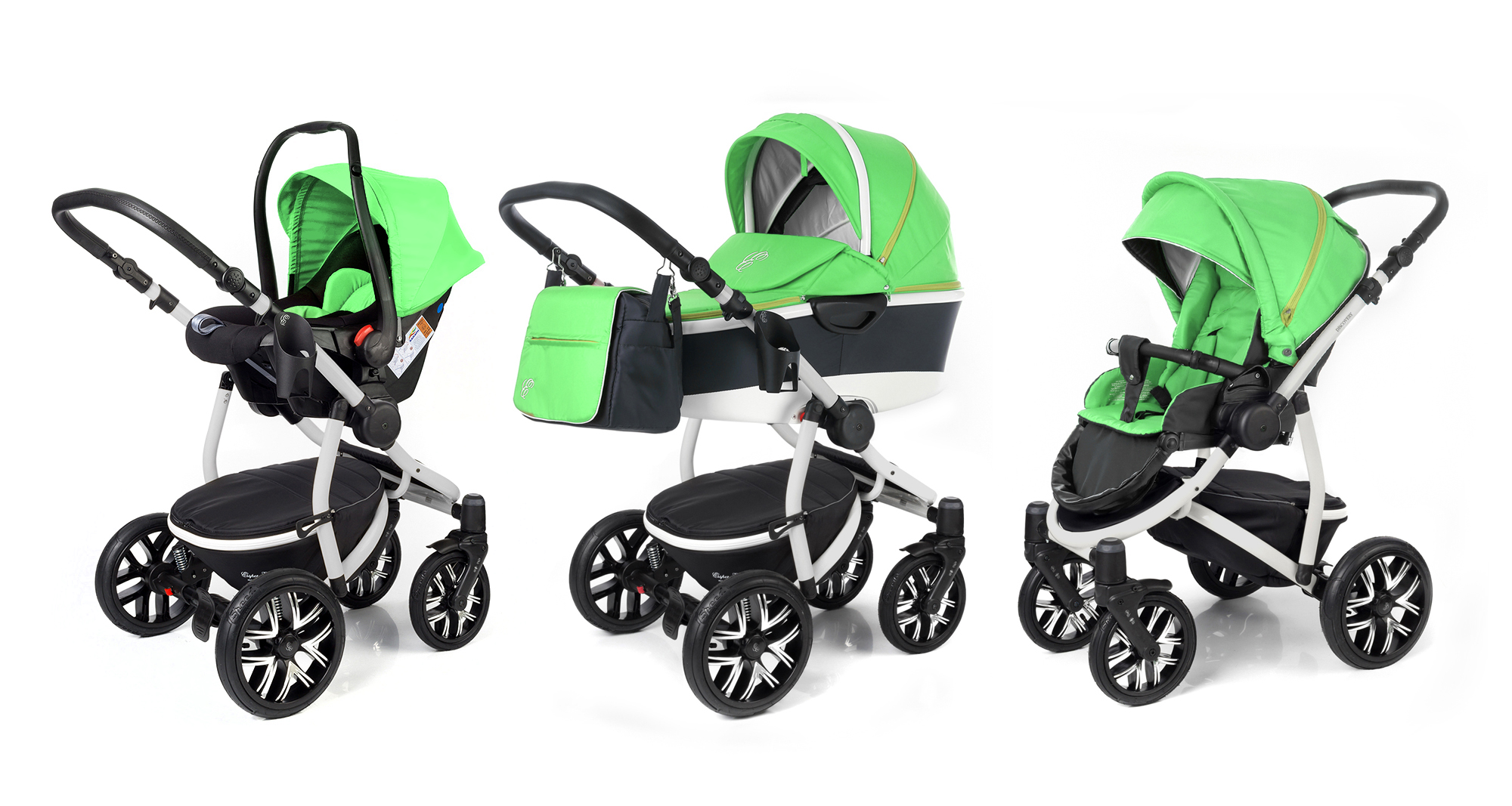 Коляска 3 в 1 Esspero Discovery Alu (шасси Grey) Green