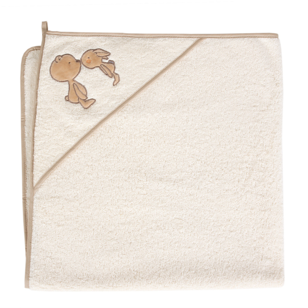 Полотенце-уголок Ceba Baby 100x100 см W-815-096-110 Sweet Couple ecru