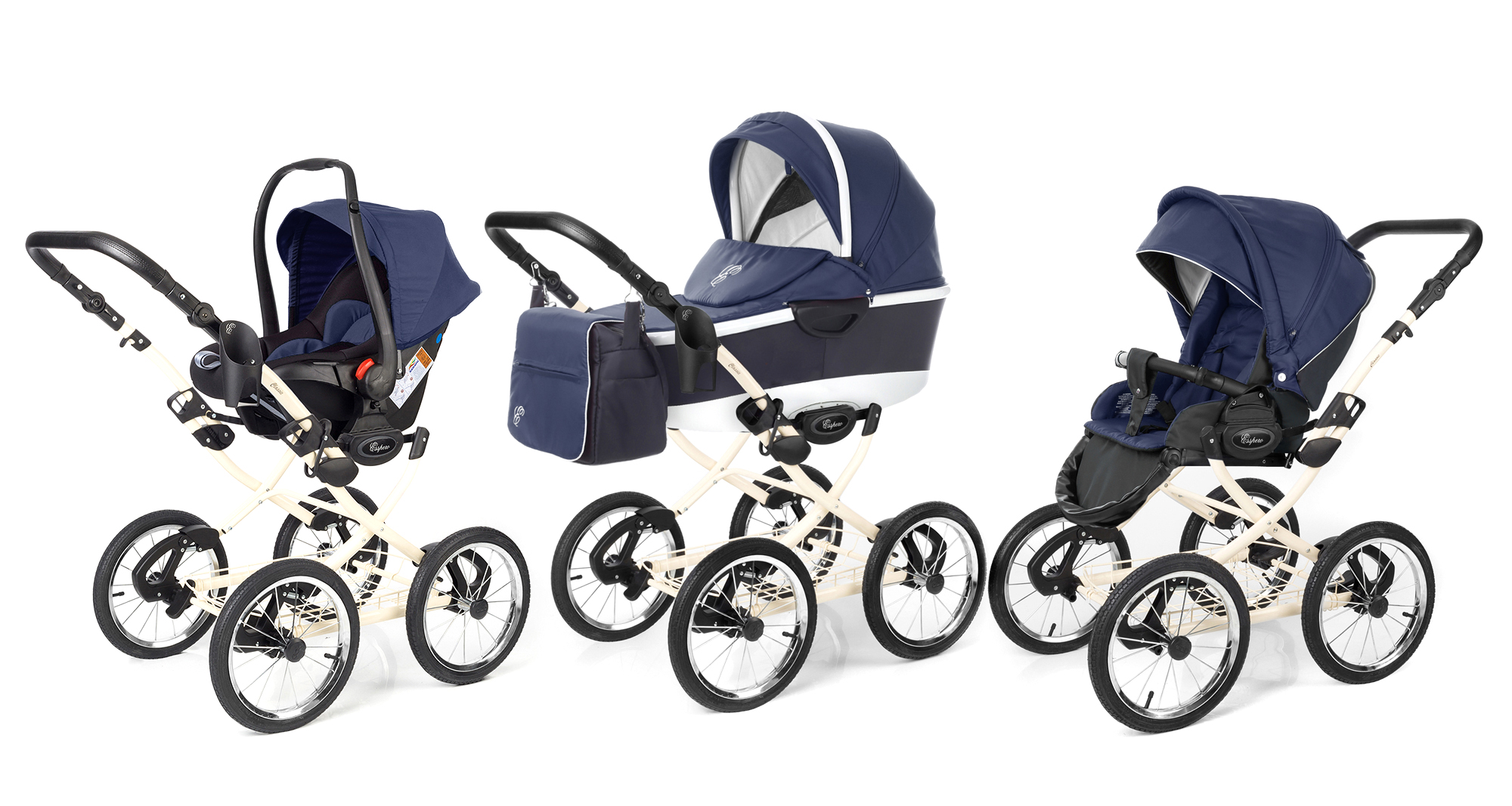 Коляска 3 в 1 Esspero Classic Alu (шасси Beige) Navy