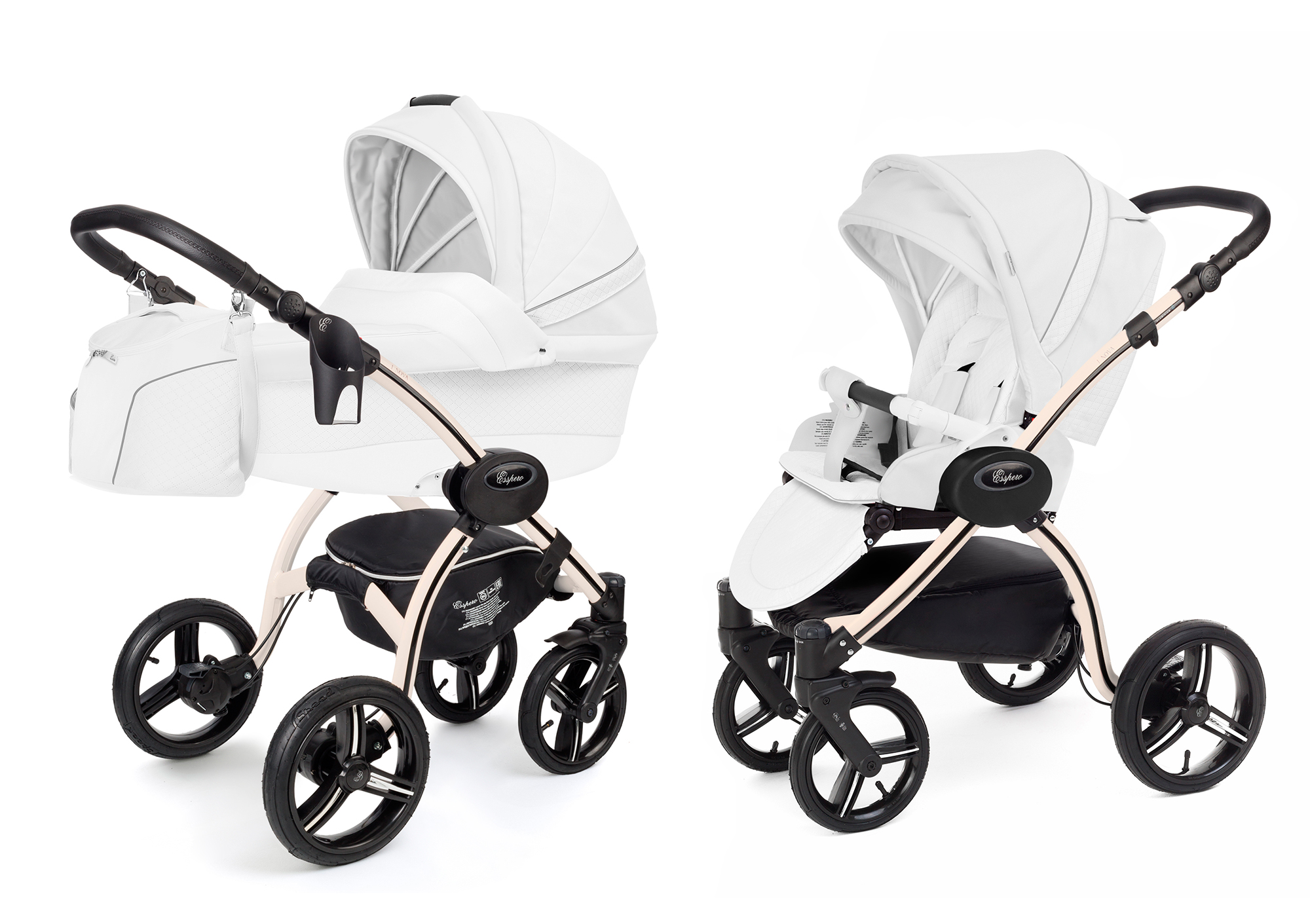 Коляска 2 в 1 Esspero Grand I-Nova (шасси Beige) Nappa White