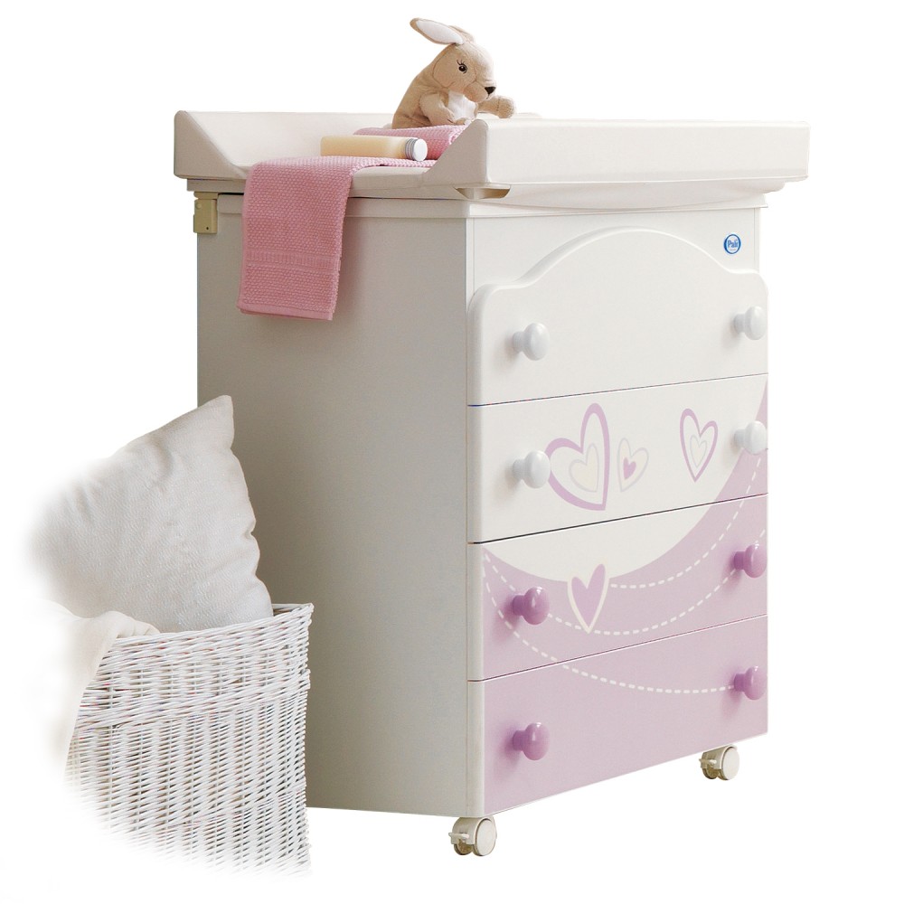 Детская комната Pali My Love Пеленальный комод Pali My Love White Pink