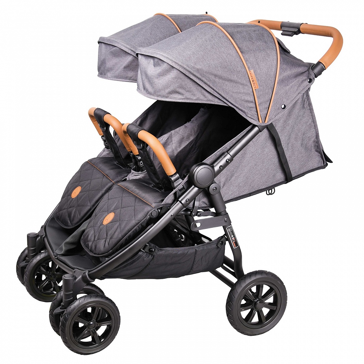 Коляска для двойни и погодок Coletto Enzo Twin dark grey