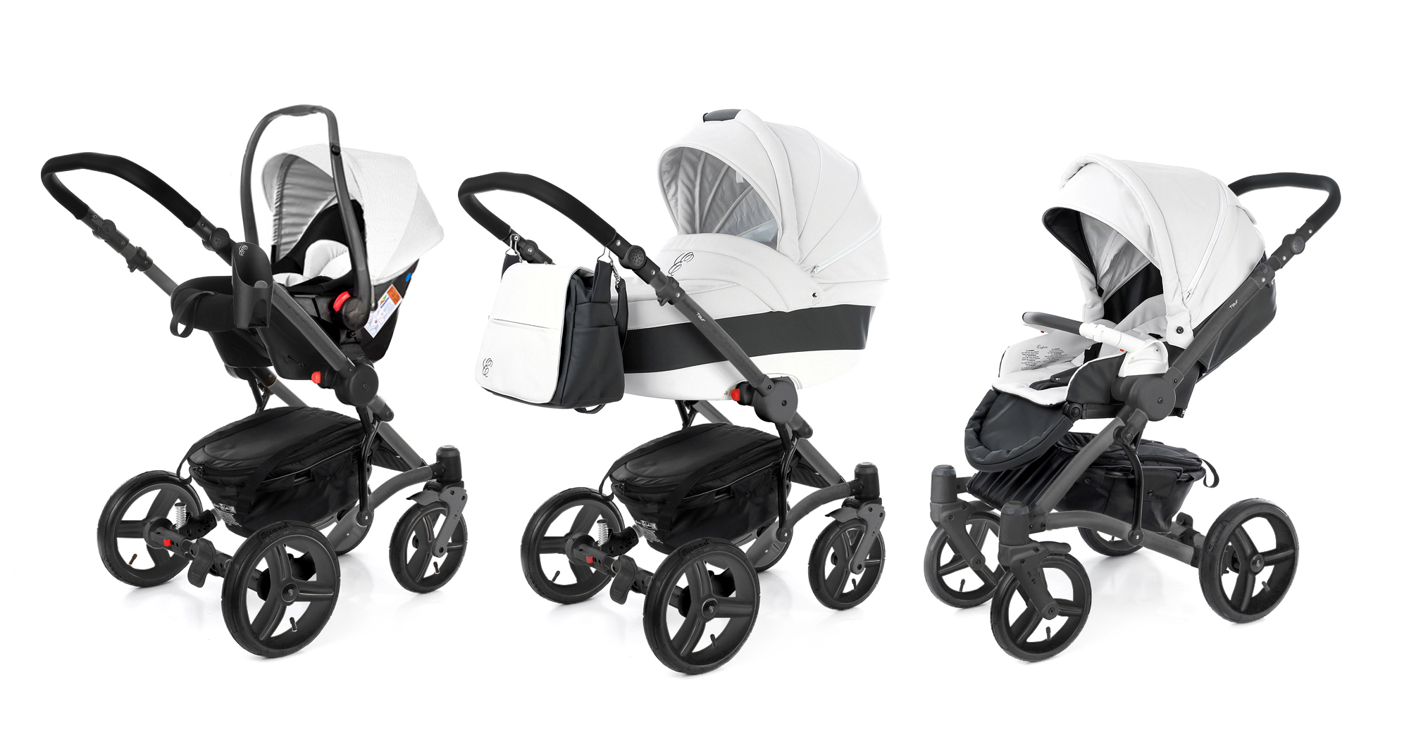 Коляска 3 в 1 Esspero Grand Tour White leatherette