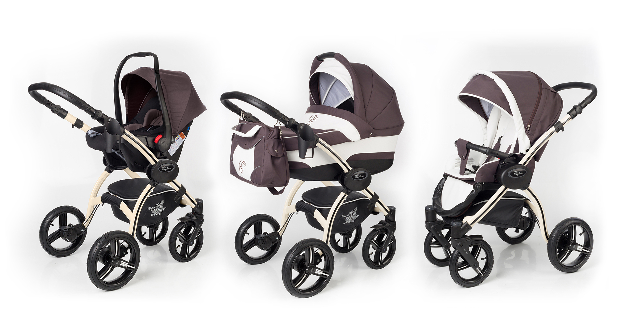 Коляска 3 в 1 Esspero I-Nova (шасси Beige) Brown Lux