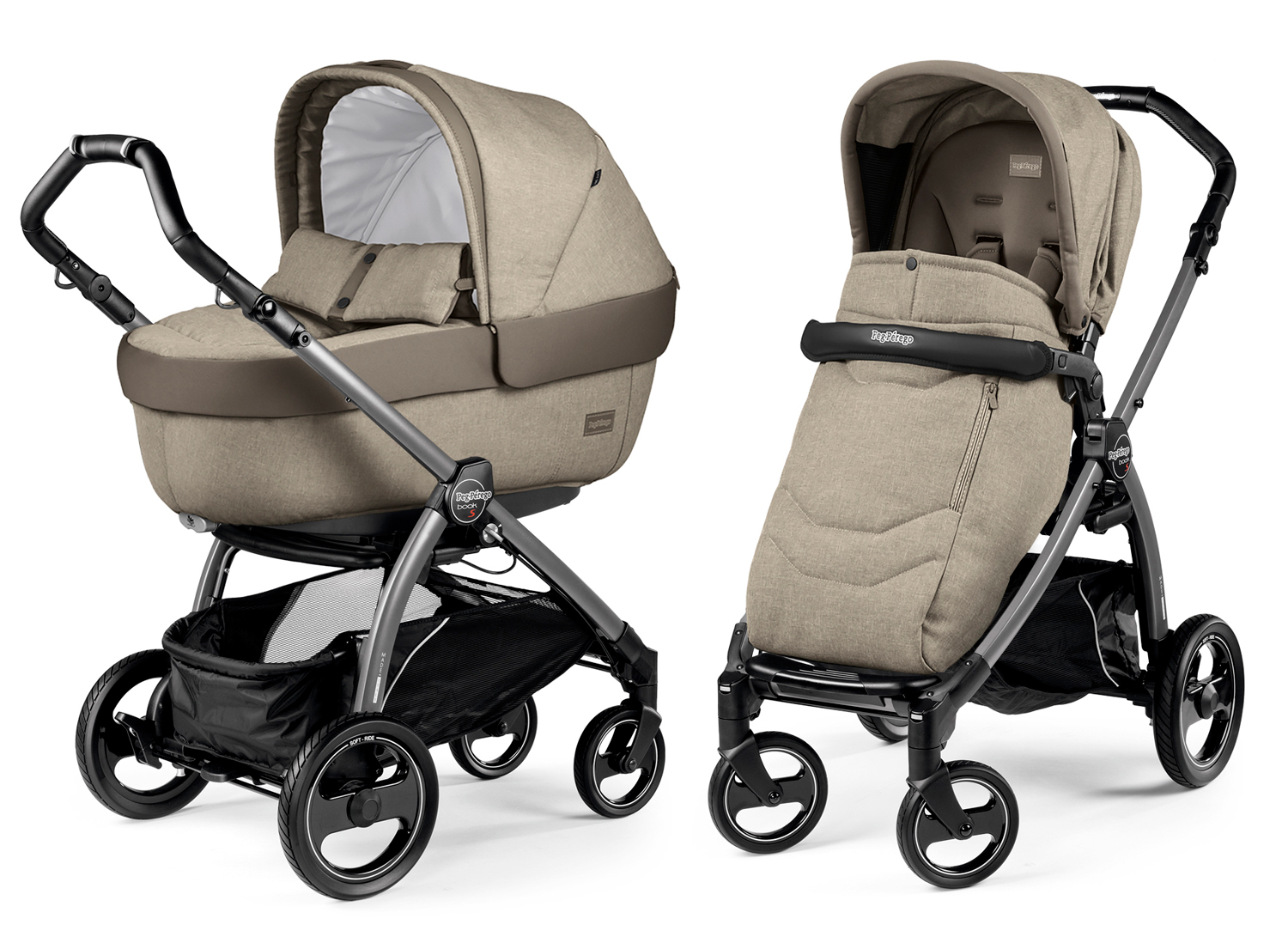 Коляска 2 в 1 Peg-Perego Book Plus S Cream