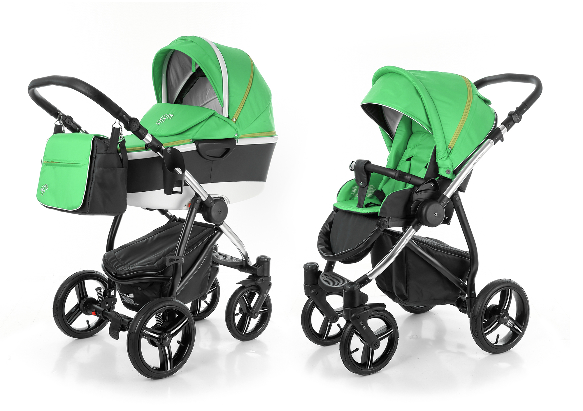 Коляска 2 в 1 Esspero Newborn Lux Alu (шасси Chrome) Green