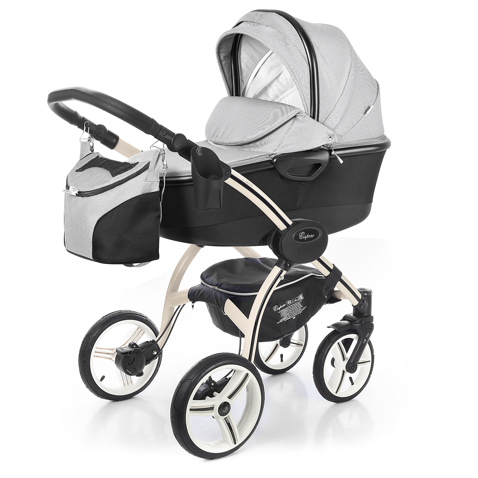 Коляска для новорожденных Esspero I-Nova Alu (шасси Beige) Steel