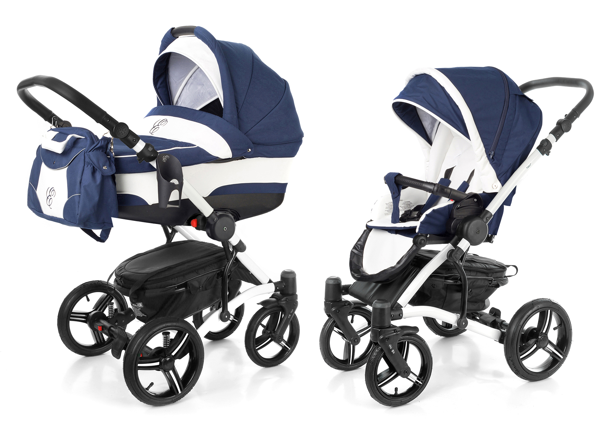 Коляска 2 в 1 Esspero Tour (шасси White) Navy Lux