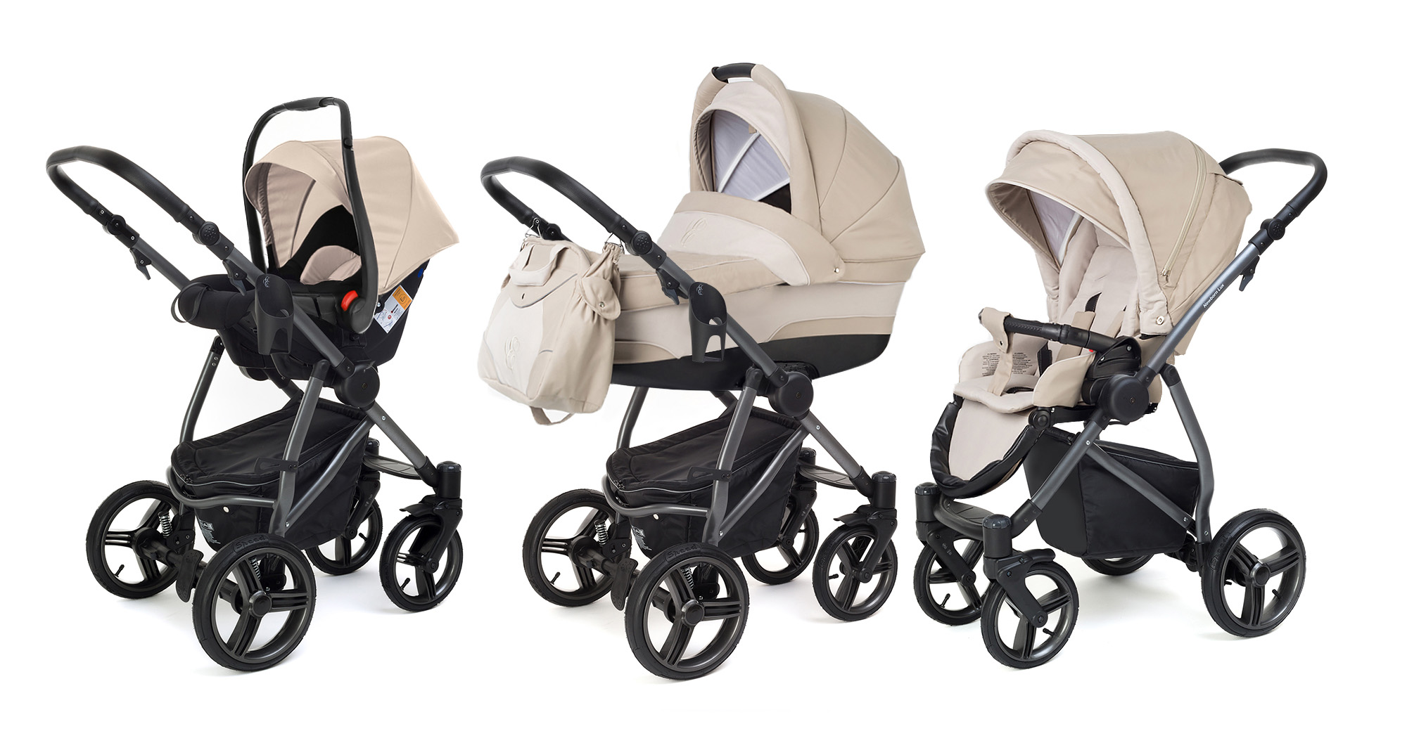 Коляска 3 в 1 Esspero Newborn Lux (шасси Graphite) Khakki Beige