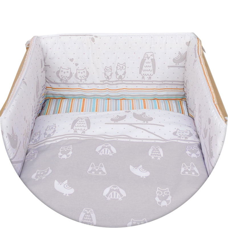 Постельное бельё Ceba Baby с принтом 3 предмета Owls Grey Lux