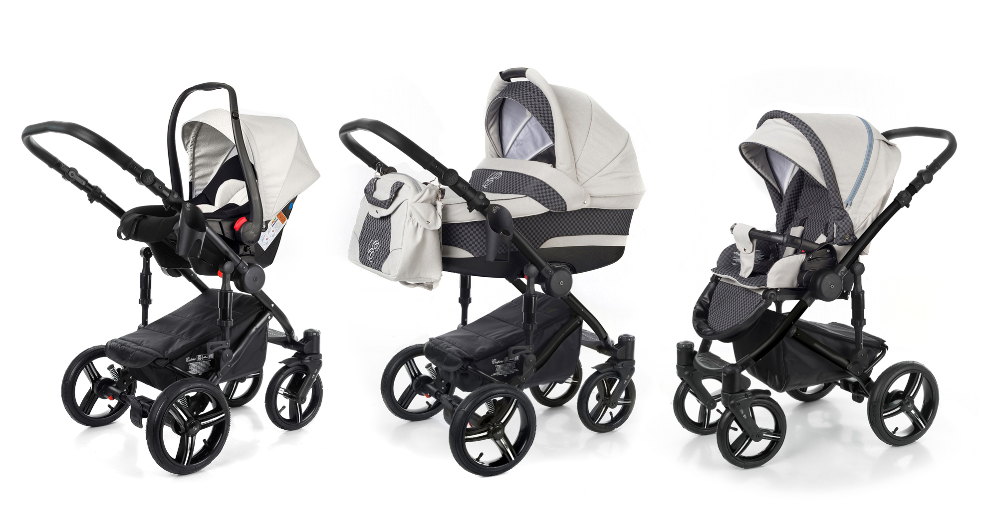 Коляска 3 в 1 Esspero Magic (шасси Black) Grey Carbon