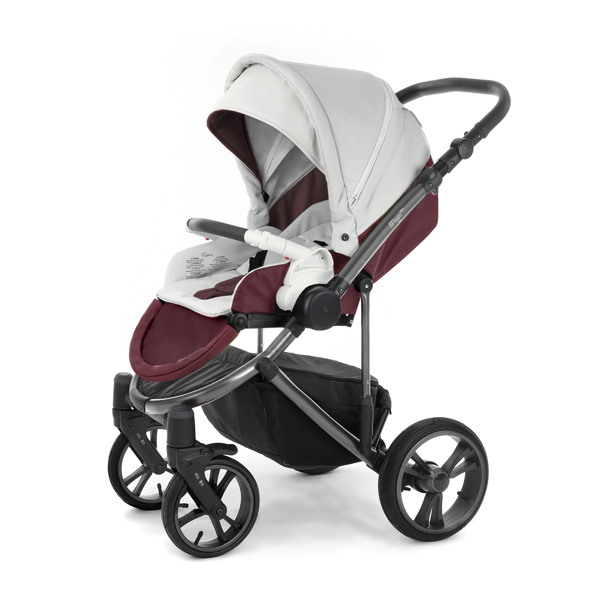 Прогулочная коляска Esspero Magic Alu (шасси Black) Maroon leatherette