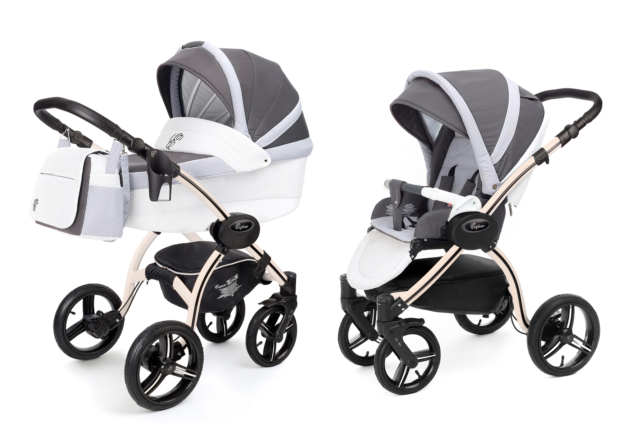 Коляска 2 в 1 Esspero Grand I-Nova (шасси Beige) Royal Silver