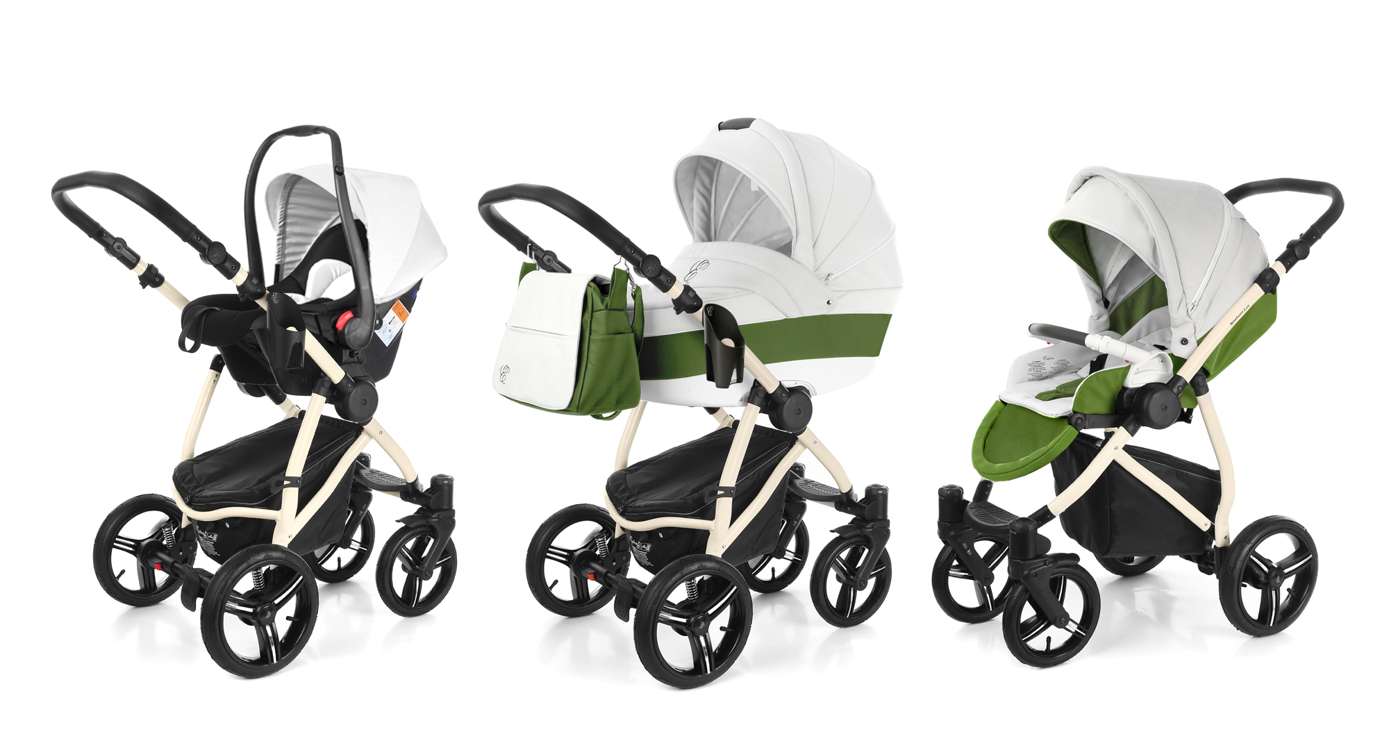 Коляска 3 в 1 Esspero Grand Newborn Lux (шасси Beige) Apple leatherette