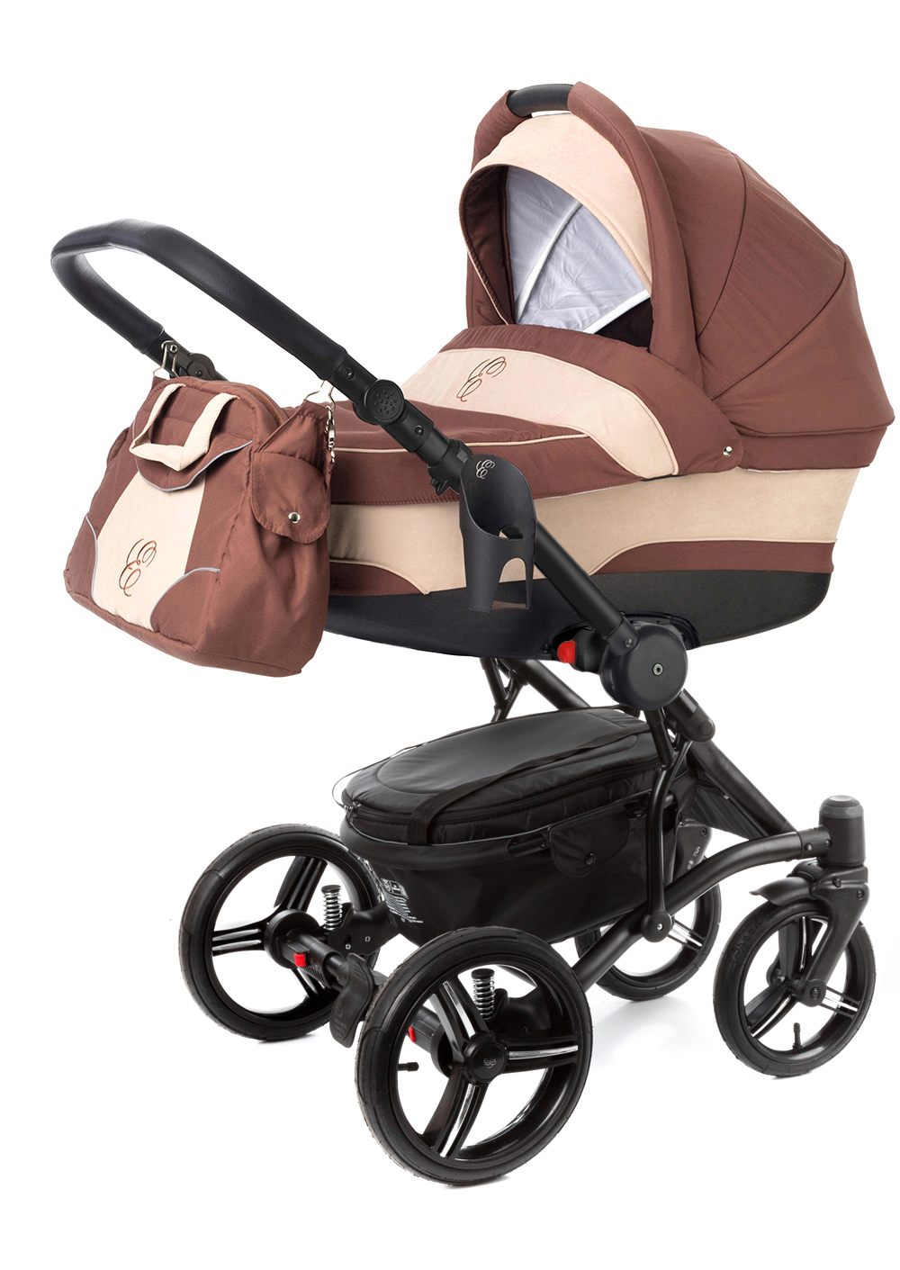 Коляска для новорожденных Esspero Tour (шасси Black) Brown Beige