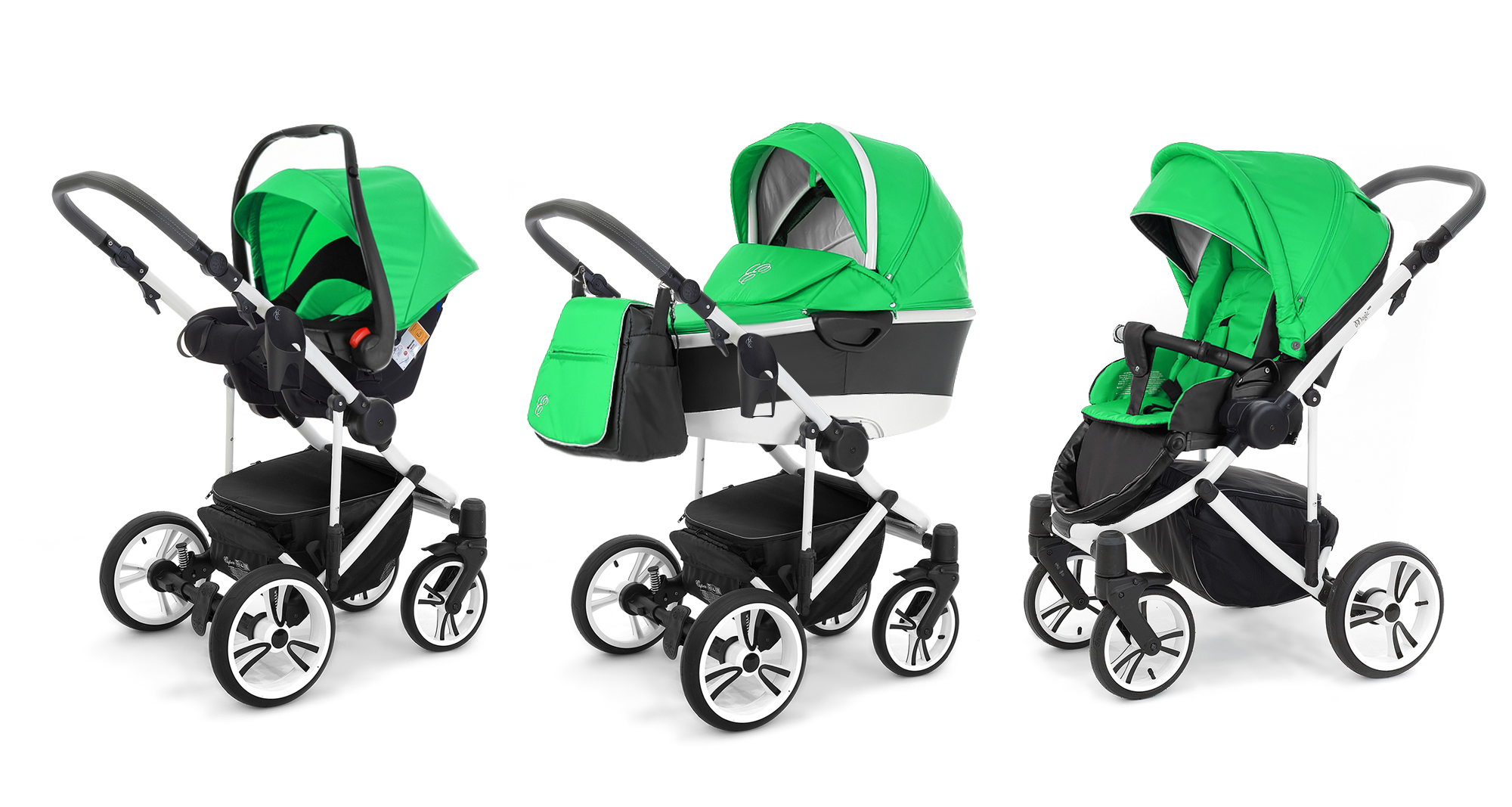 Коляска 3 в 1 Esspero Magic Pro Alu (шасси White) Green