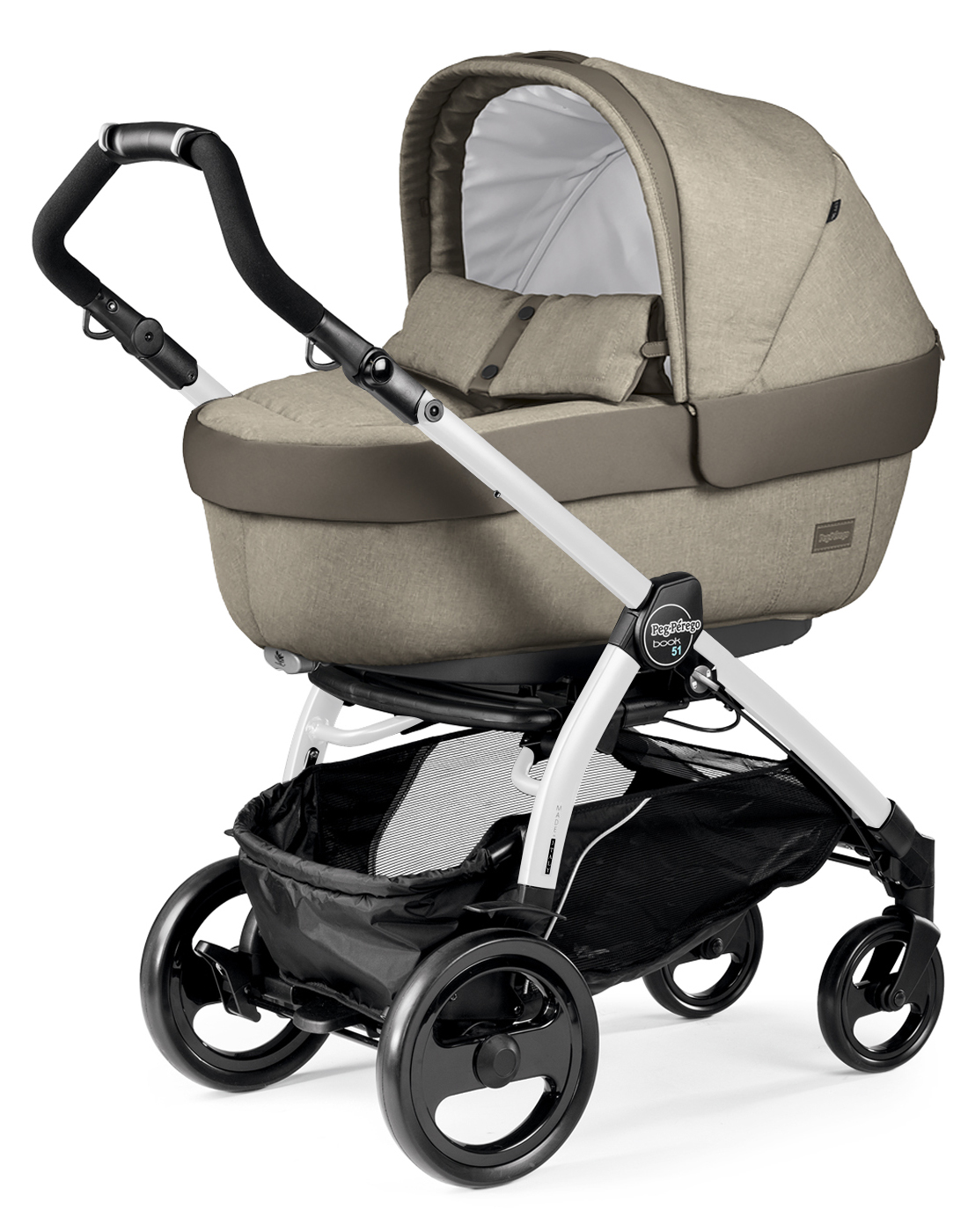 Коляска для новорожденных Peg Perego Book 51 Elite (шасси White/Black) Cream