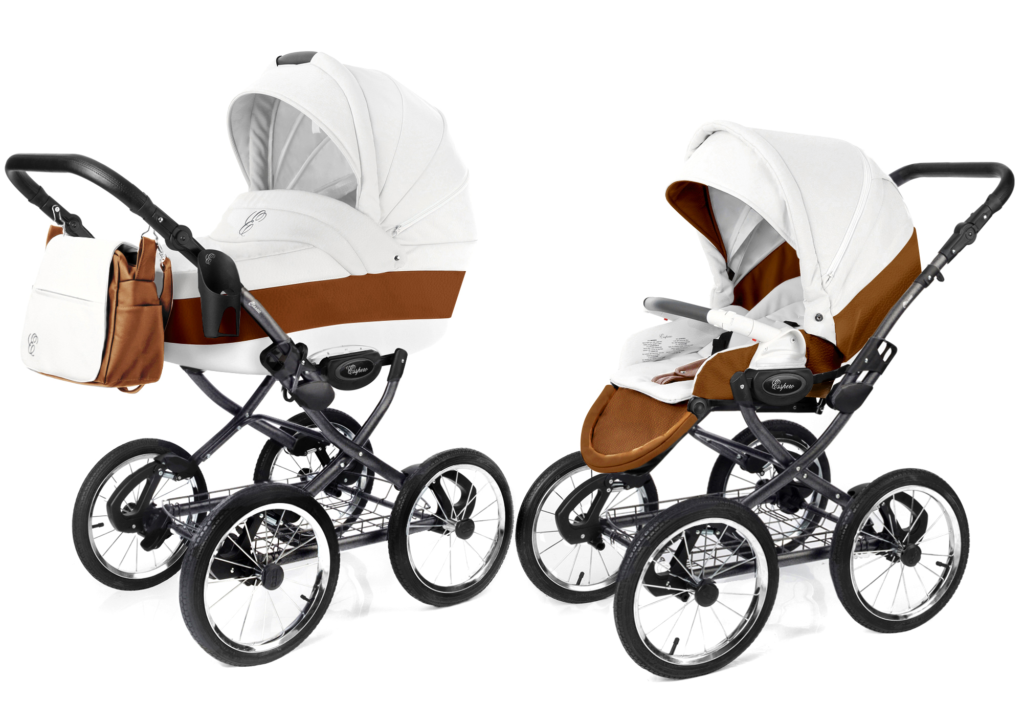 Коляска 2 в 1 Esspero Classic Alu (шасси Grey) Orange leatherette