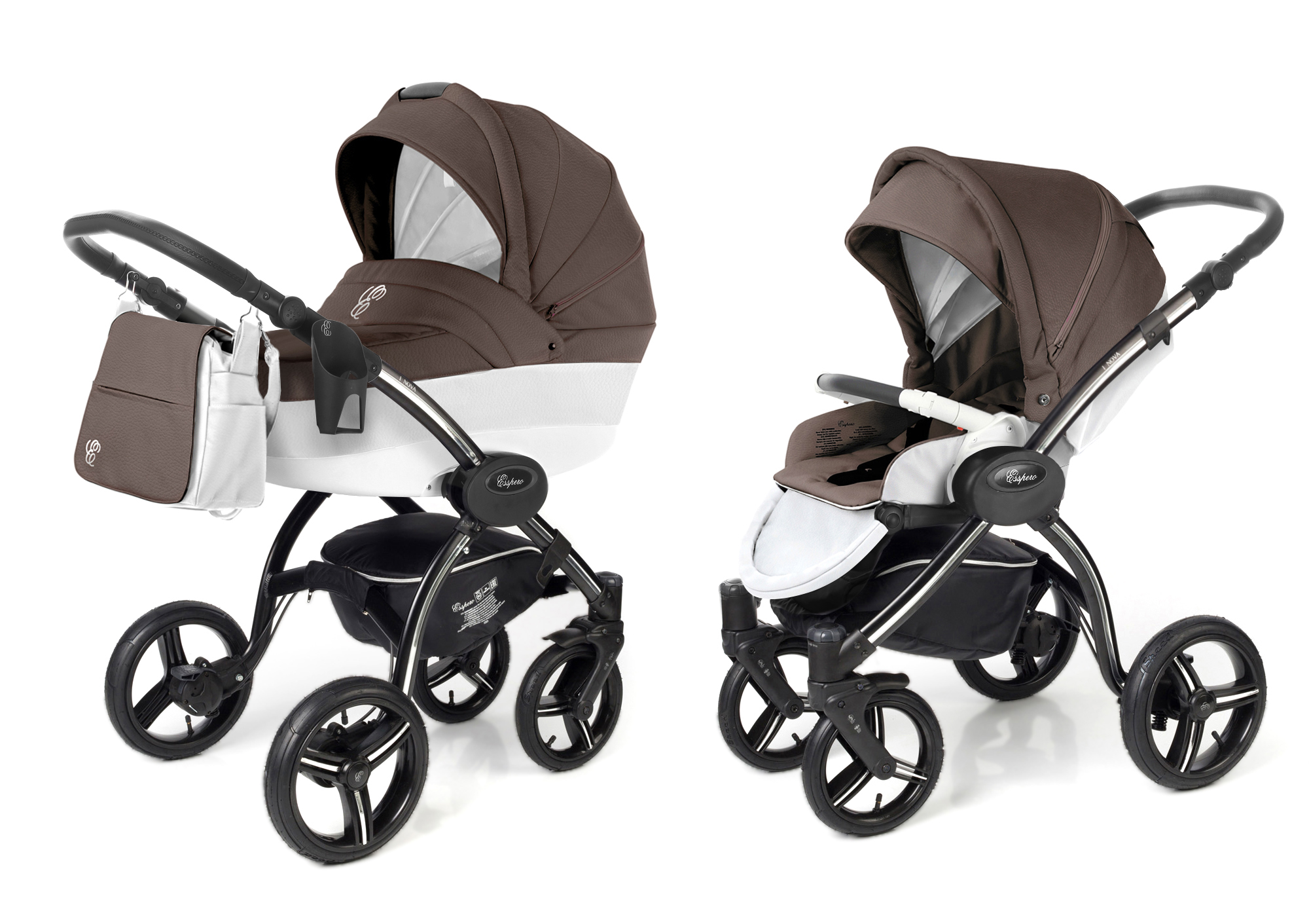 Коляска 2 в 1 Esspero Grand I-Nova (шасси Black) Cacao leatherette
