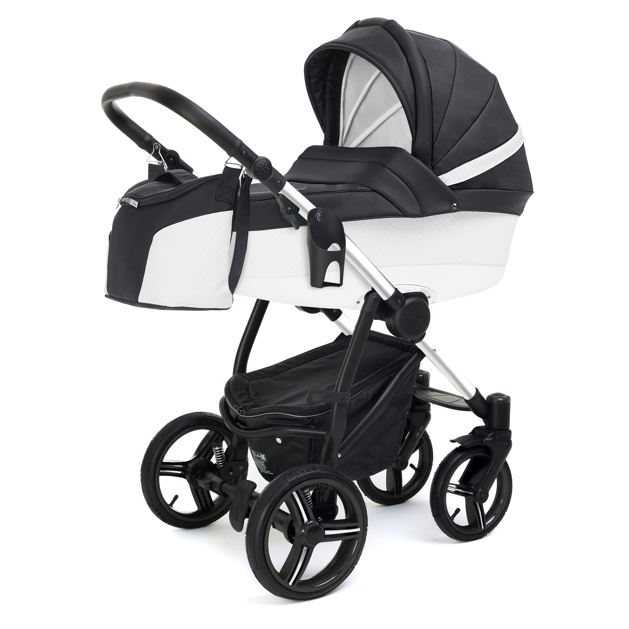 Коляска для новорожденных Esspero Grand Newborn Lux (шасси Chrome) Nappa Graphite
