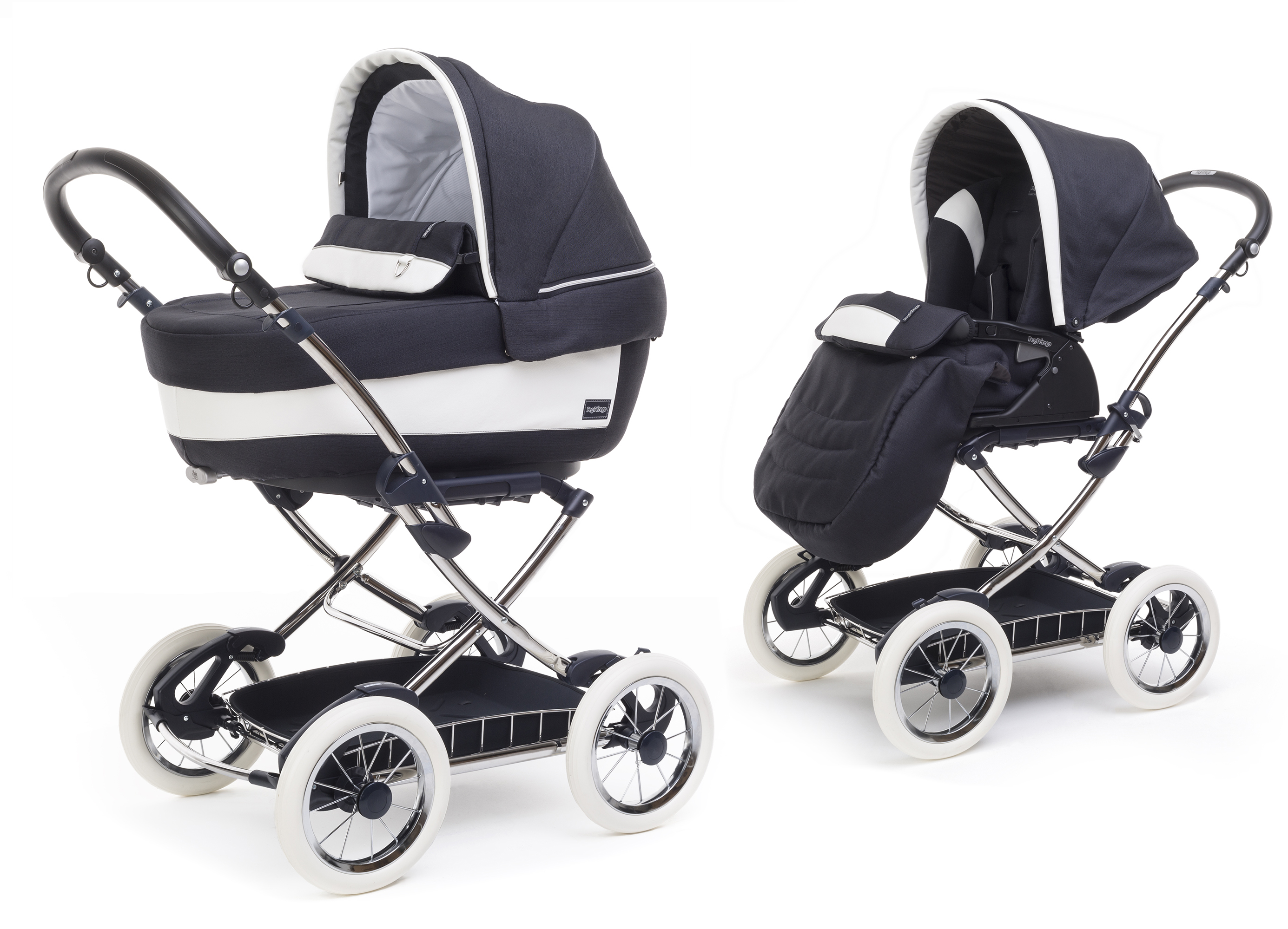 Коляска 2 в 1 Peg Perego Navetta Elite Chrome + Seggiolino Giro Luxe Blue