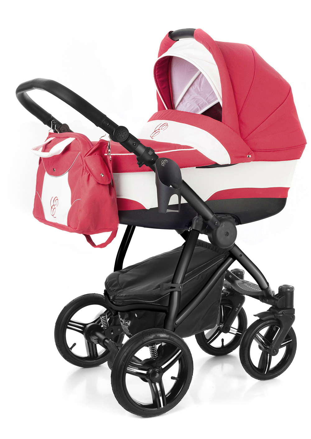 Коляска для новорожденных Esspero Newborn Lux (шасси Black) Red Lux