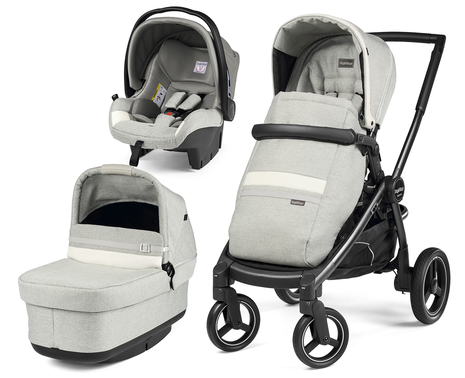 Коляска 3 в 1 Peg Perego Team Pop Up Set Modular Luxe Pure