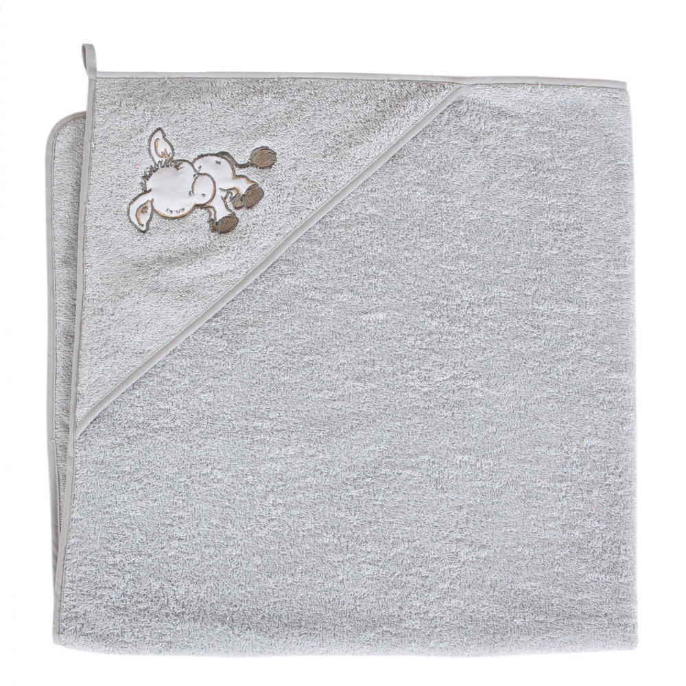 Полотенце-уголок Ceba Baby 100x100 см W-815-095-261 Little Donkey grey