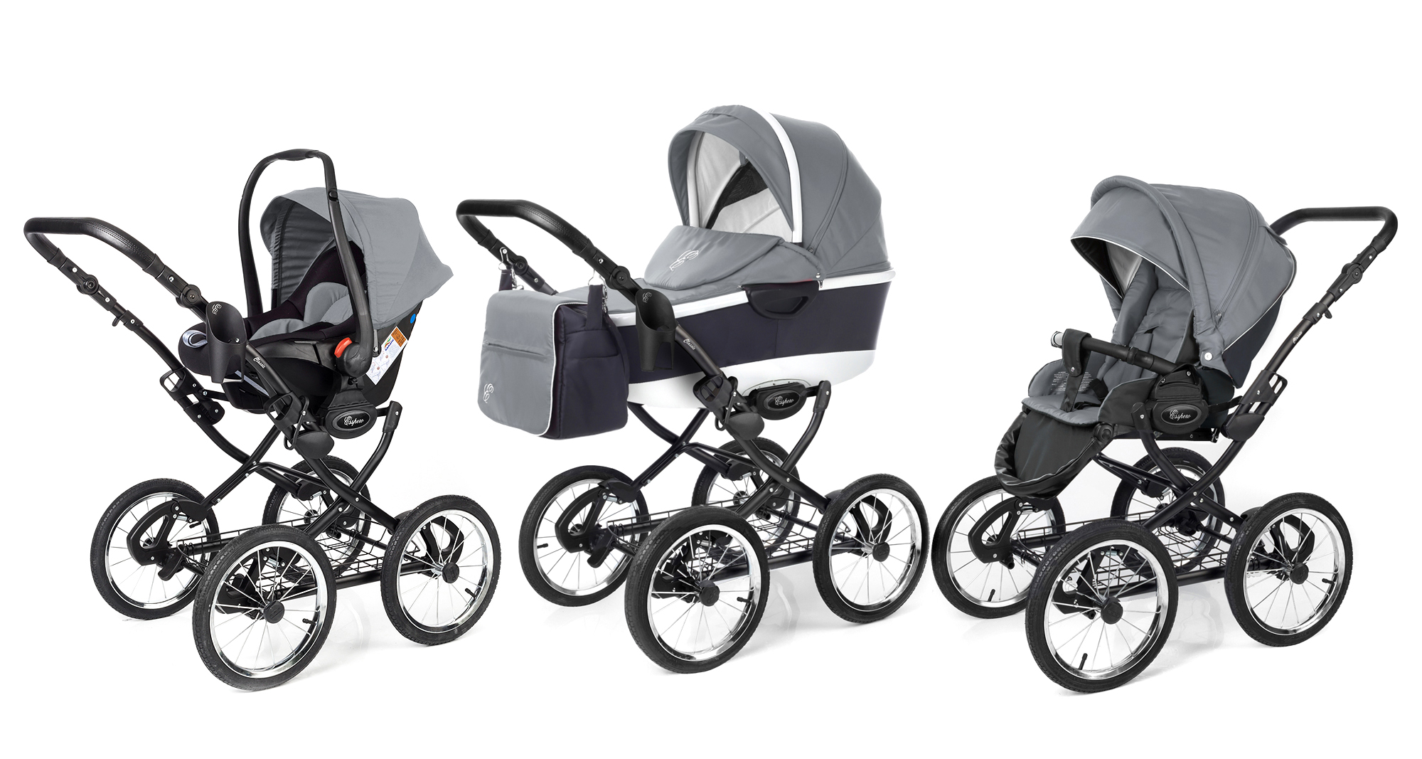 Коляска 3 в 1 Esspero Classic Alu (шасси Black) Grey