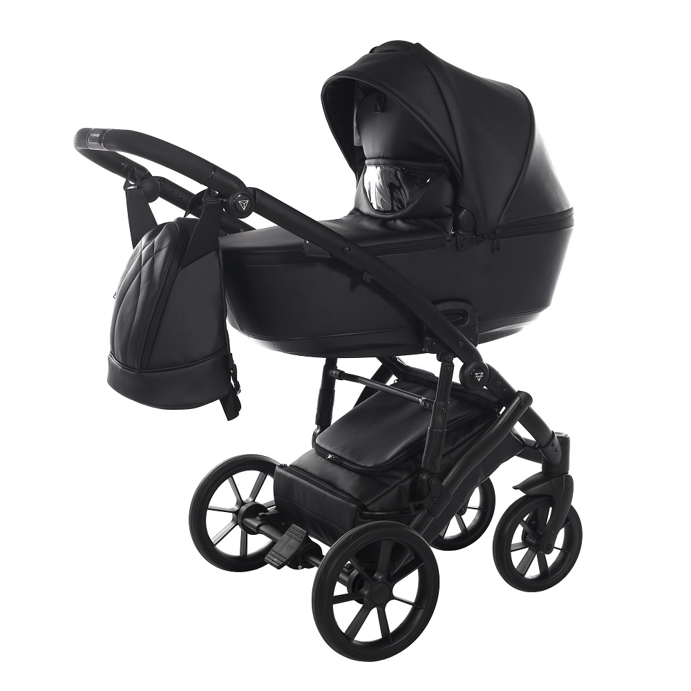 Коляска 2 в 1 JUNAMA DIAMOND SPACE ECO JSE-03 черный/черная рама