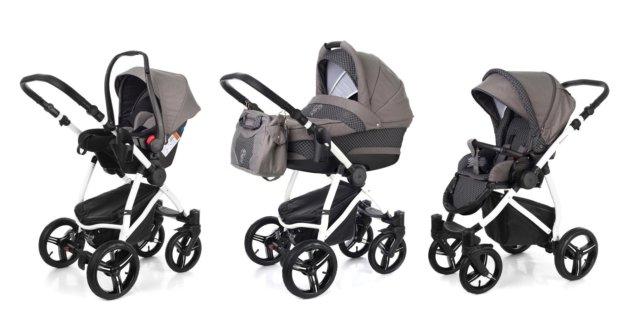 Коляска 3 в 1 Esspero Newborn Lux (шасси White) Carbon