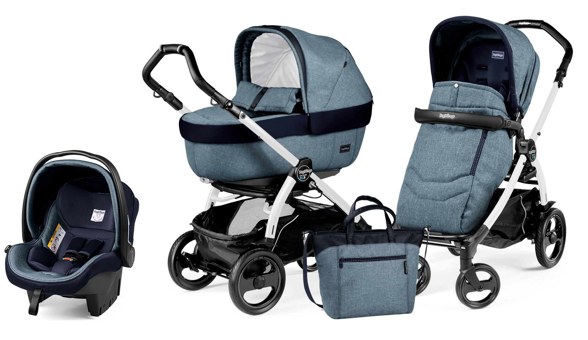 Коляска 3 в 1 Peg Perego Book 51 S Elite Set Modular (шасси White/Black) Horizon