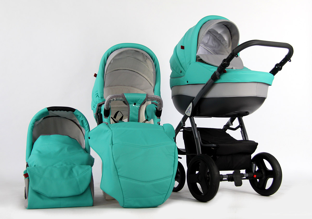 Коляска 3 в 1 Farfello Care-Line CL16 бирюзовый