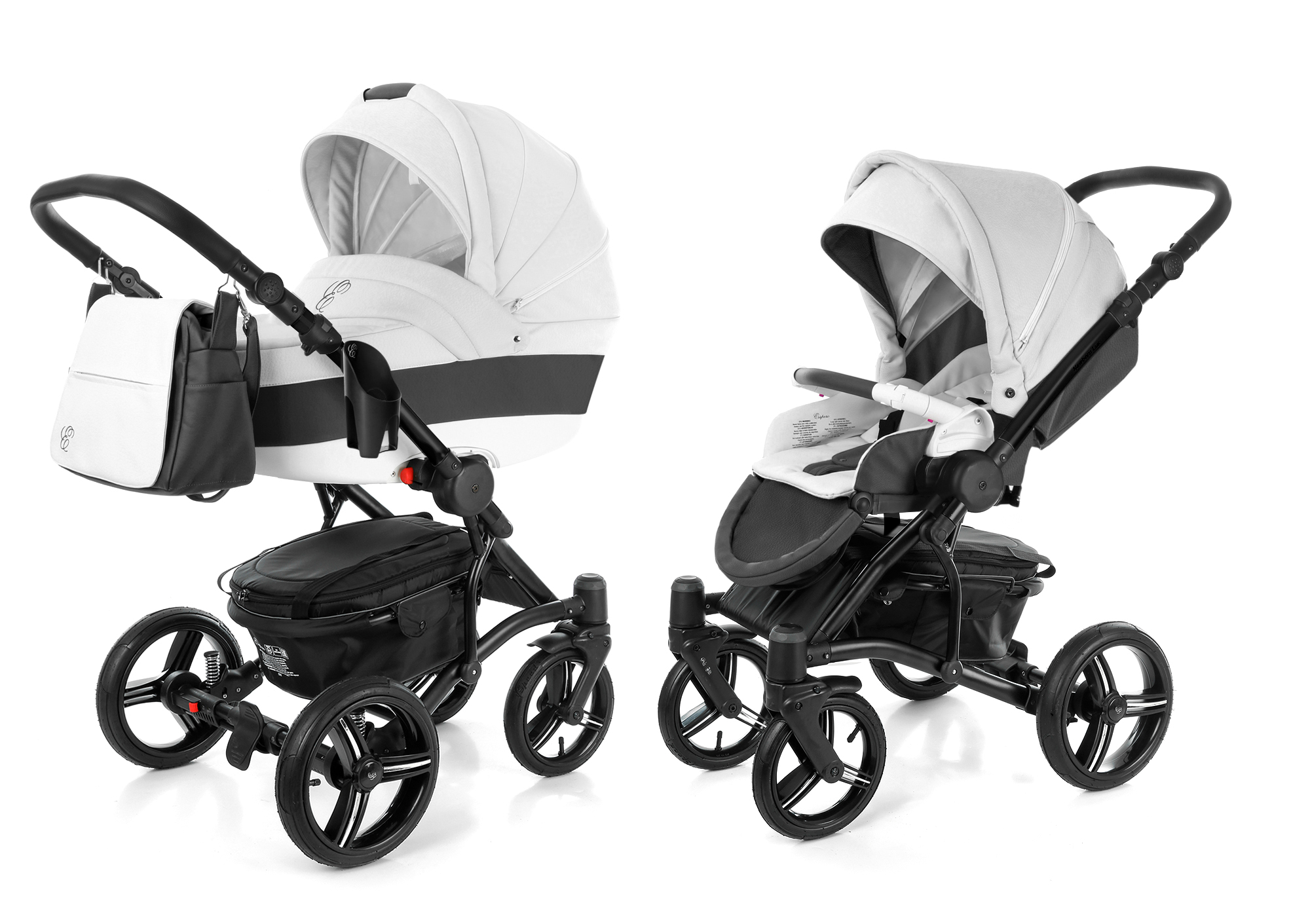 Коляска 2 в 1 Esspero Tour Leatherette (шасси Black) White leatherette
