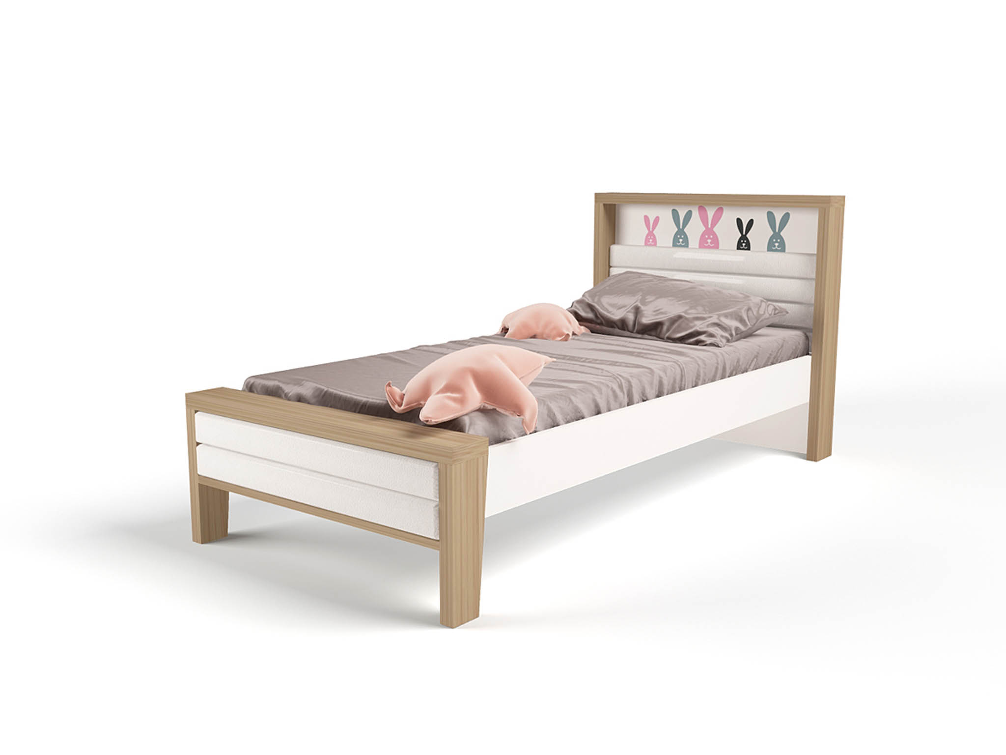 Кровать классика ABC-KING MIX BUNNY №2 розовый 190*90