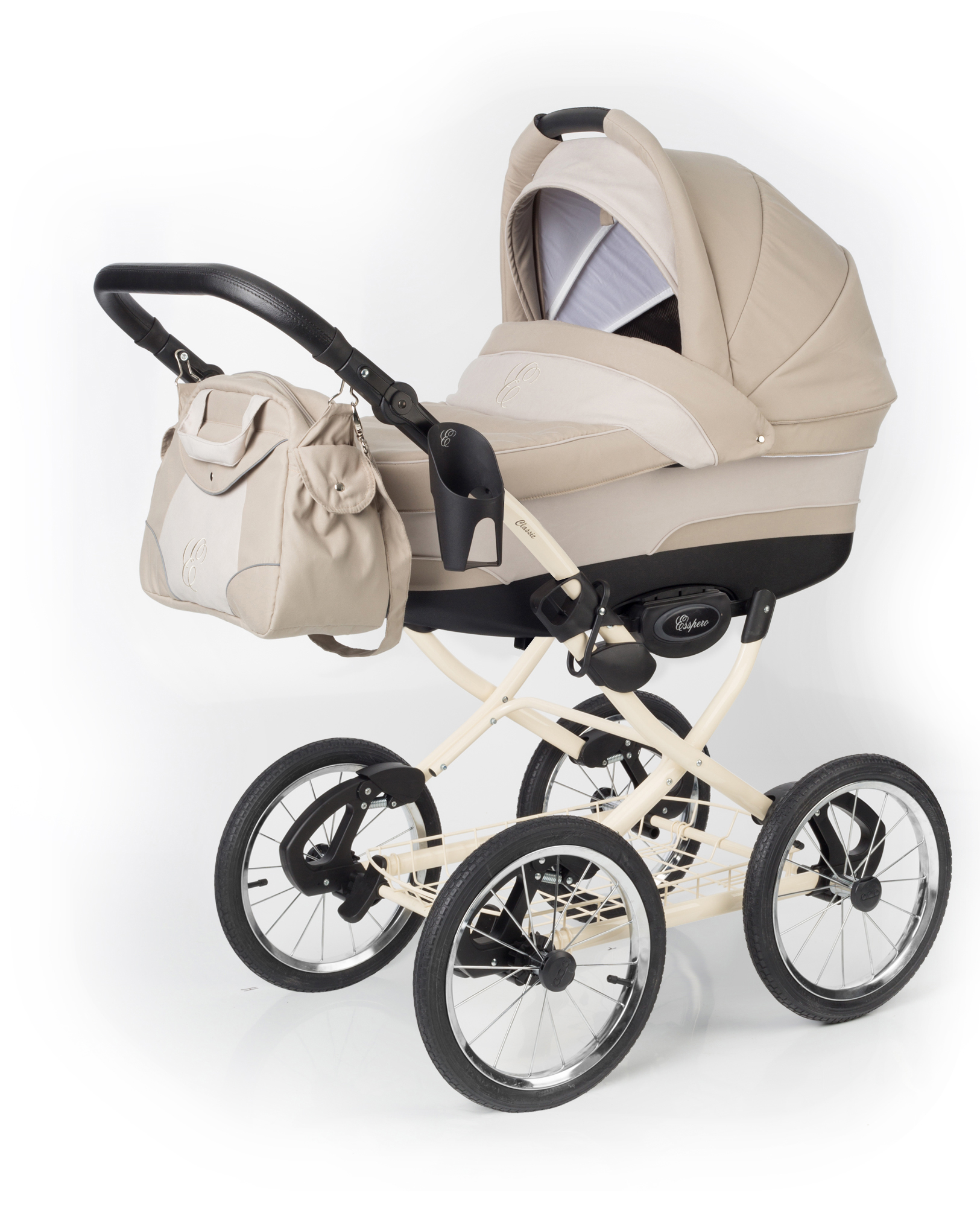 Коляска для новорожденных Esspero Classic (шасси Beige) Khakki Beige