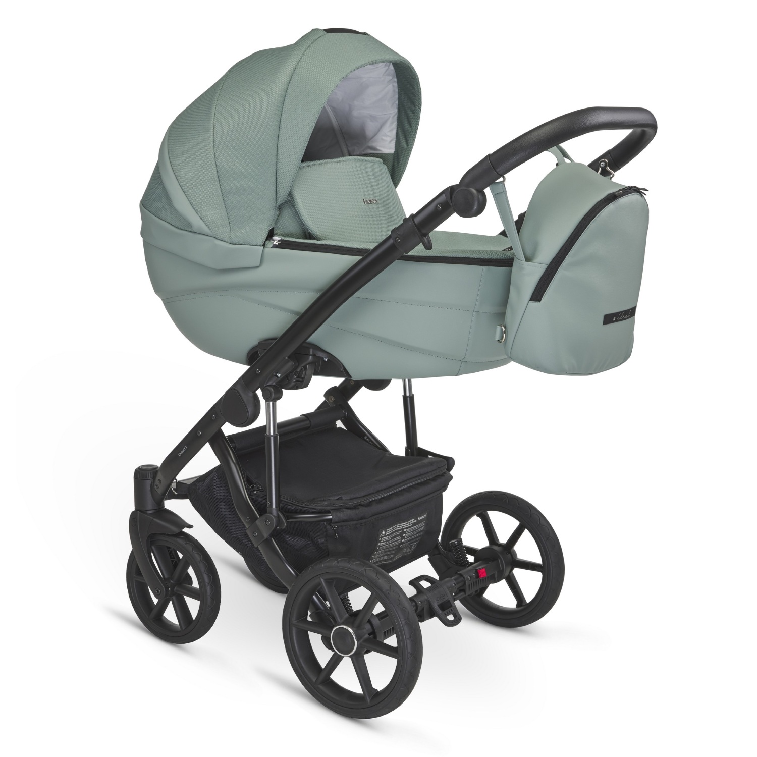 Коляска 2в1 BEXA IDEAL оливковый+оливковая кожа