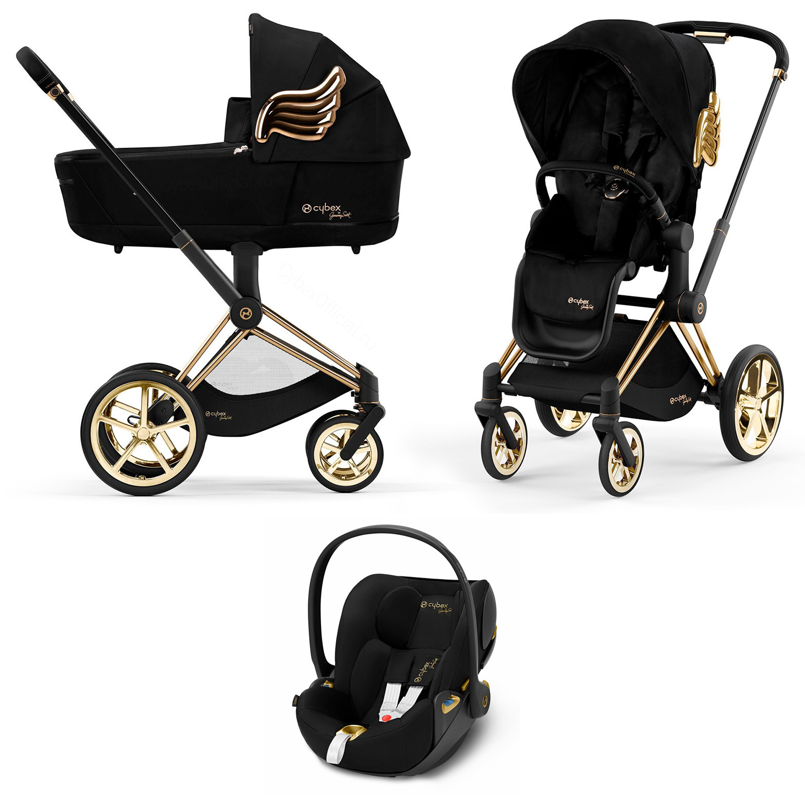 Коляска 3 в 1 Cybex Priam IV и автокресло Cloud T i-Size Jeremy Scott Wings