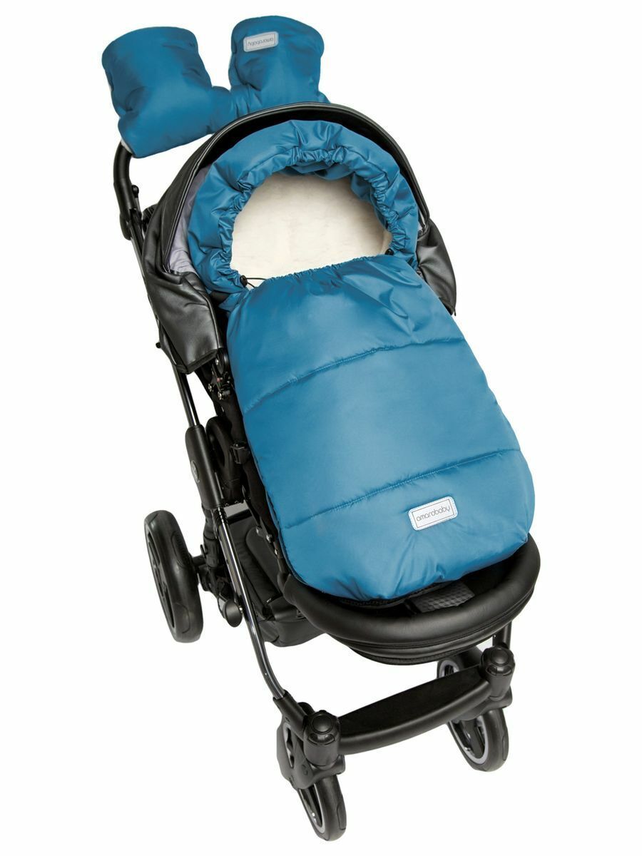 Конверт в коляску AMAROBABY Snowy Travel Серо-голубой, 85 см