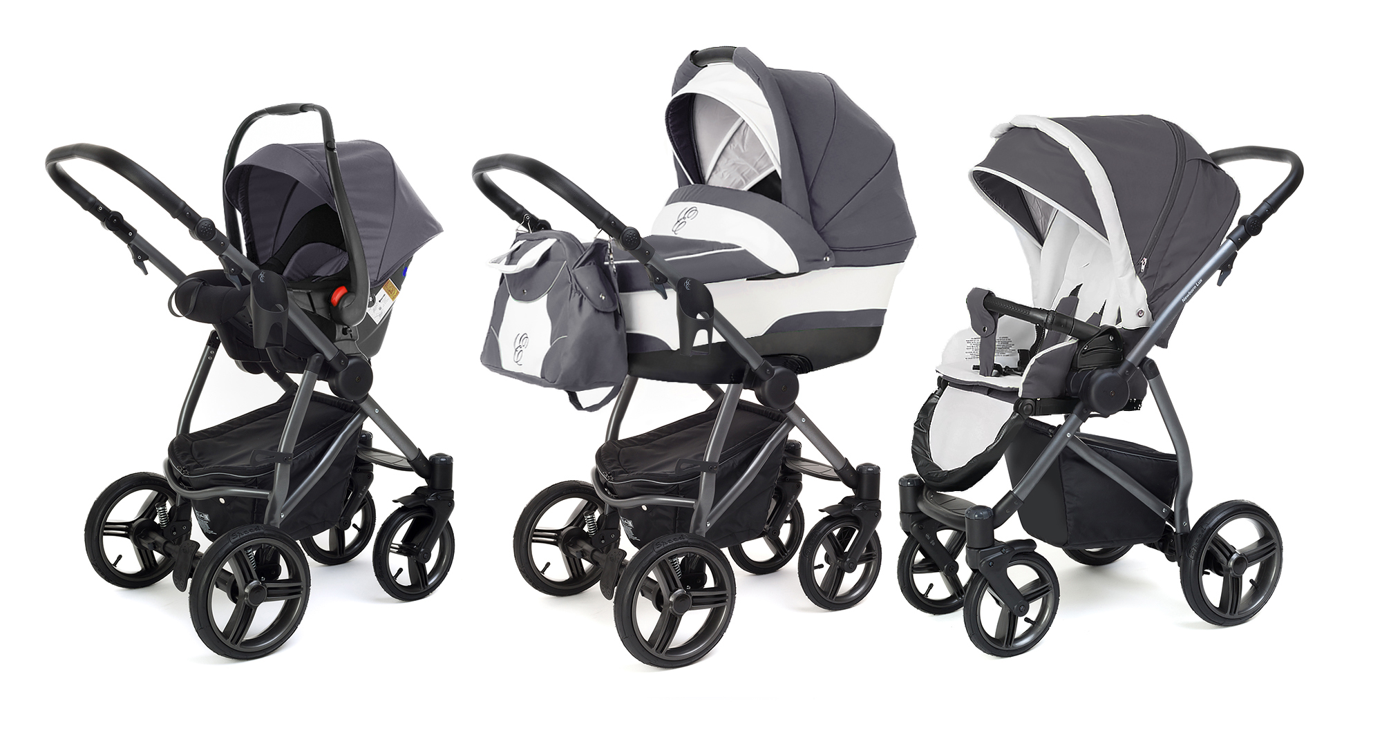 Коляска 3 в 1 Esspero Newborn Lux (шасси Graphite) Grey Lux