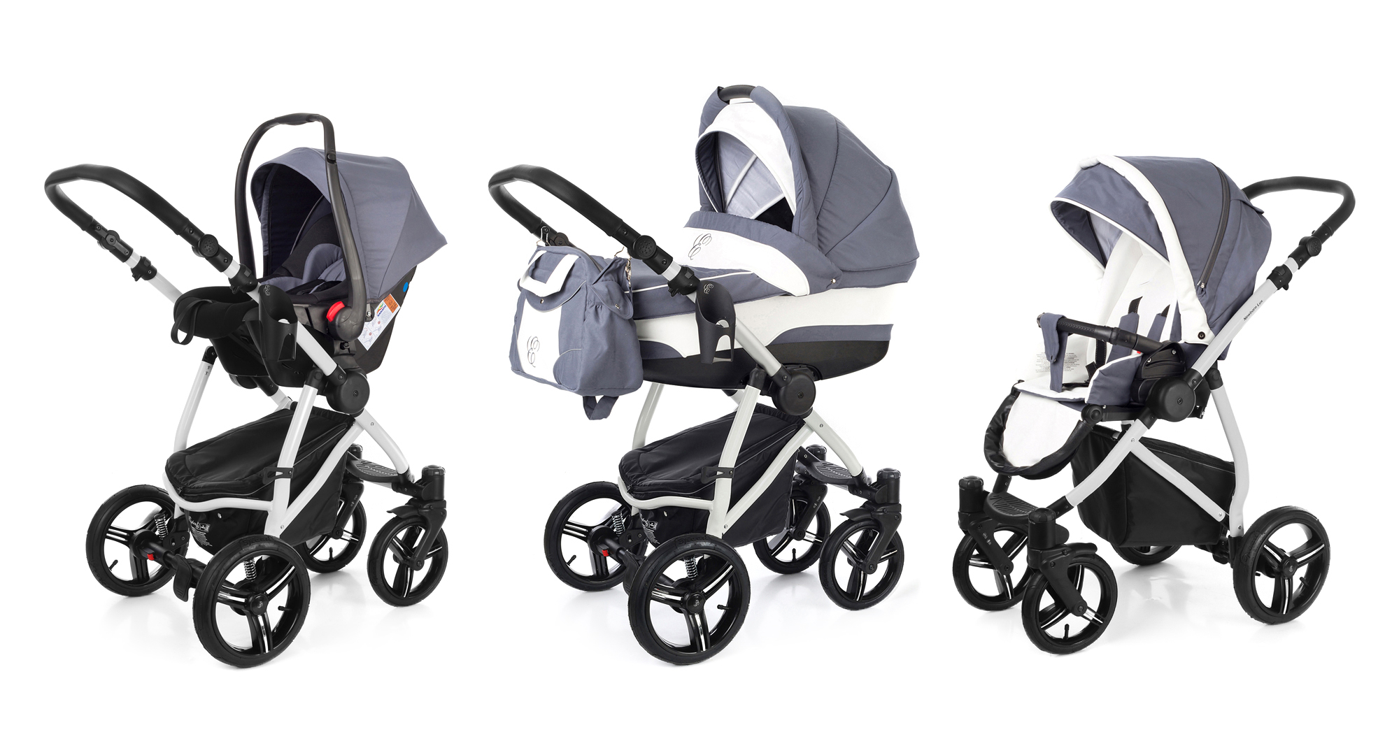 Коляска 3 в 1 Esspero Newborn Lux (шасси Grey) Grey Lux