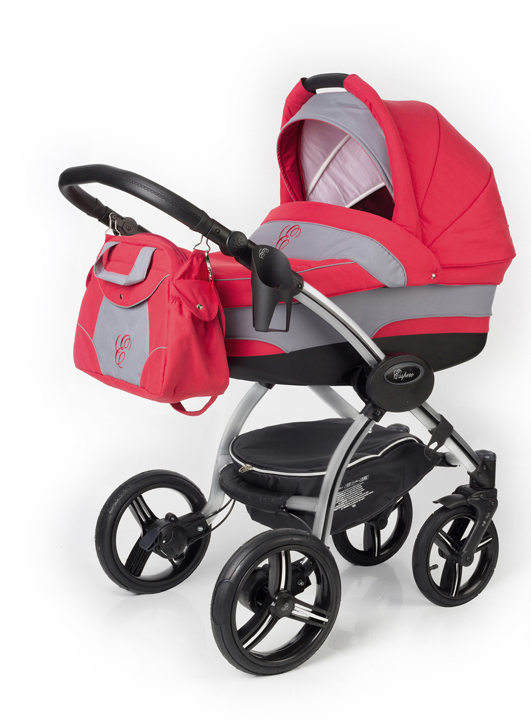 Коляска для новорожденных Esspero I-Nova (шасси Grey) Red Grey