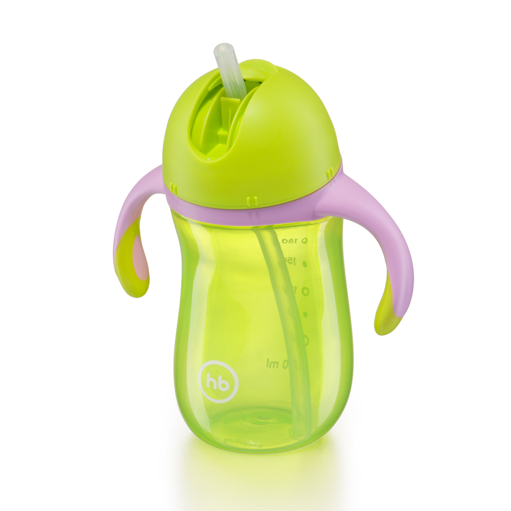 Поильник с трубочкой и ручками Happy Baby 2.0 (260мл.) Lime