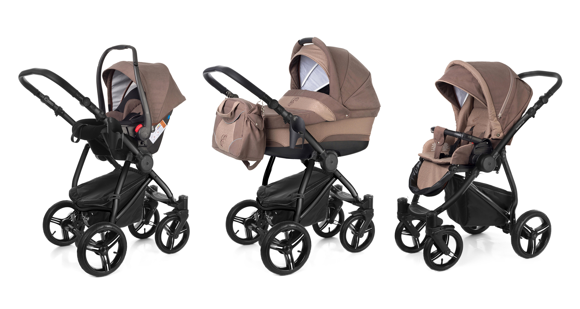 Коляска 3 в 1 Esspero Newborn Lux (шасси Black) Coffee