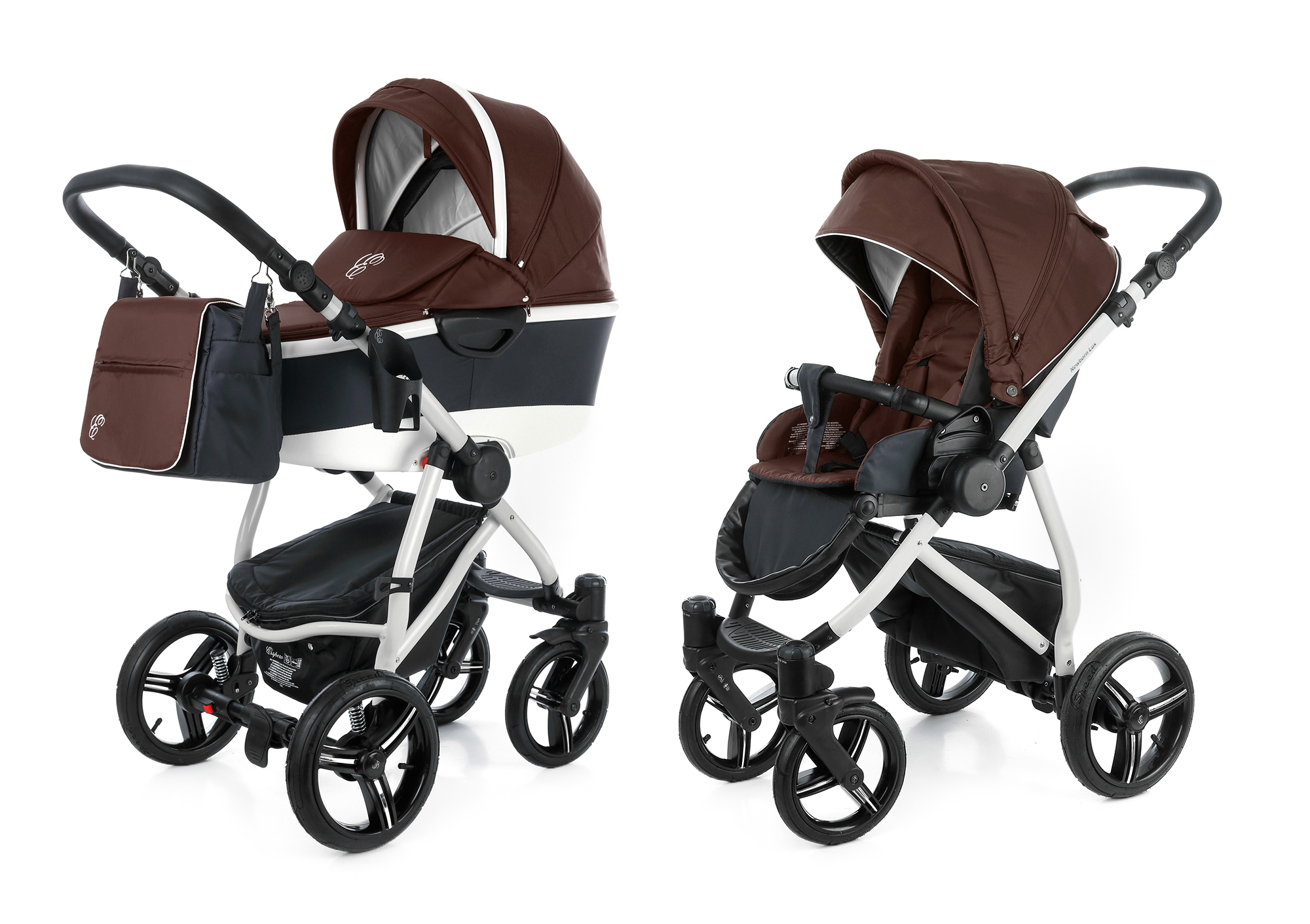 Коляска 2 в 1 Esspero Newborn Lux Alu (шасси Grey) Brown