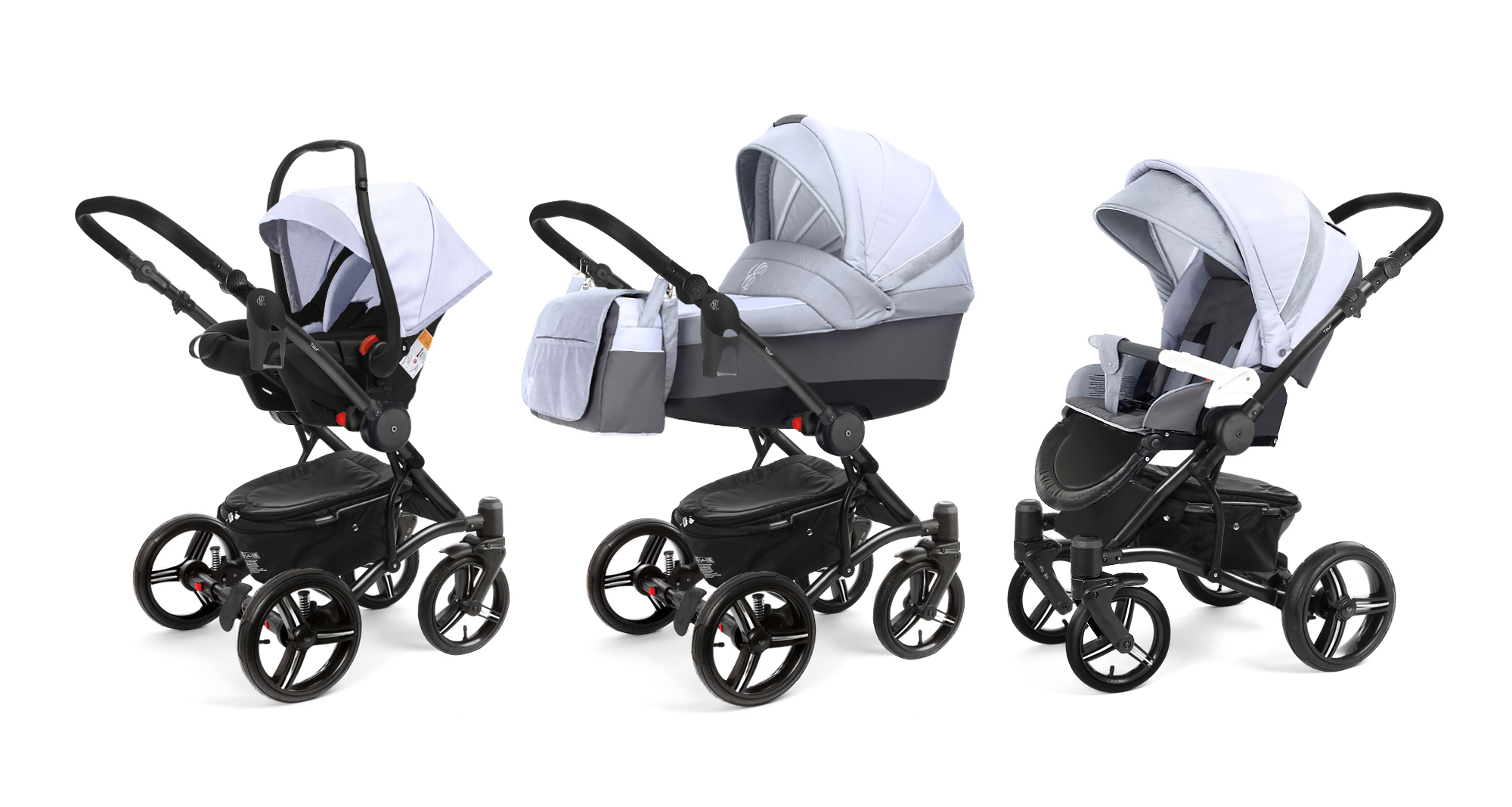Коляска 3 в 1 Esspero Tour Leatherette (шасси Black) Grey Stone